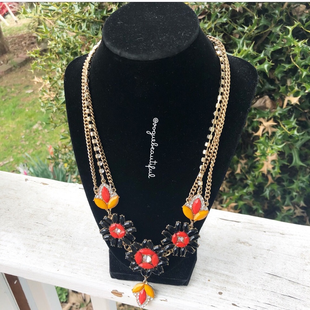 J.Crew Floral Multi Chain Necklace